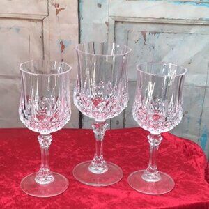 Long Champ Cristal D'Arques Crystal Wine Glasses Set of 3